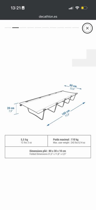 Cama de camping Quechua Basic
