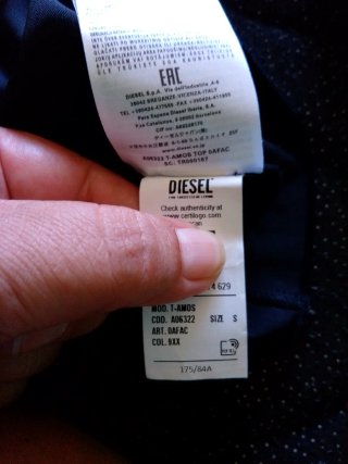 Top terciopelo Diesel negro