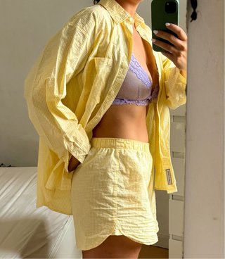 Pijama Savage X Fenty 2 piezas Amarillo Talla M