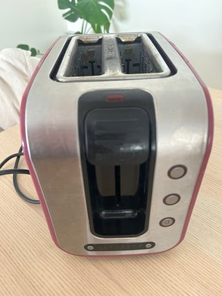Tostadora Philips Negra y Rosa