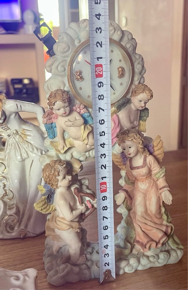 Lote 5 relojes vintage porcelana figuras