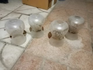 4 globos de cristal para lámpara