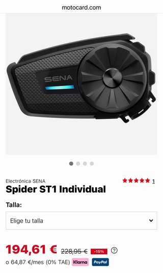 Casco Shark Skwal i3 M + Intercom Sena Spider ST1