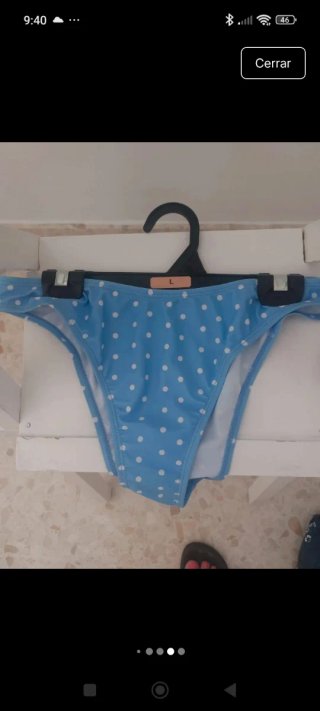 Bikini azul lunares con etiquetas Talla M