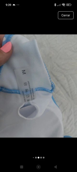Bikini azul lunares con etiquetas Talla M