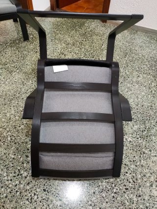 Sillón Poäng Ikea + reposapiés Tela Madera