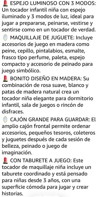 Tocador Infantil Nene Toys con Espejo Luminoso