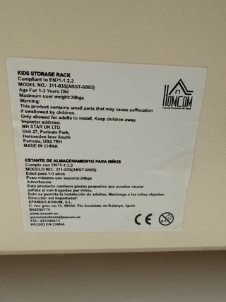 Estantería infantil 3 baldas marca :HOMCOM