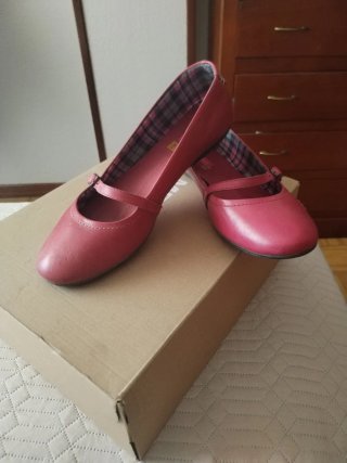 Bailarinas rosas con tira y hebilla