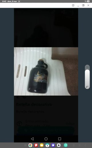 Botella Decorativa Cerámica Negra