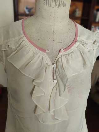 Blusa Massimo Dutti Beige y Rosa