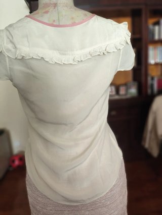 Blusa Massimo Dutti Beige y Rosa