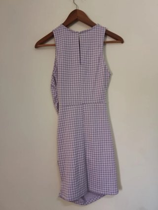 Vestido Zara cuadros rosa/lila Talla S