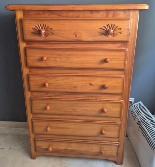 Cómoda de madera Provenzal  con 6 cajones