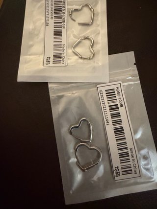 Pendientes Aro Corazón Plateados Nuevos