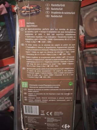 Raclette Grill Carrefour Home 1200W
