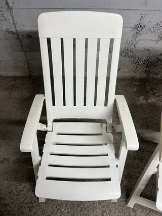 Sillón de jardín plegable blanco