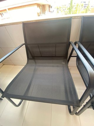Juego Terraza 2 Sillones y Mesa Negra