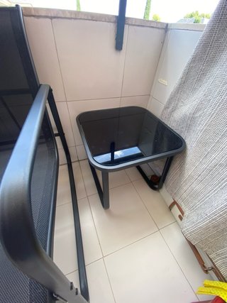 Juego Terraza 2 Sillones y Mesa Negra
