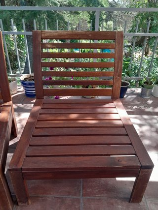 2 Sillas (o sofá) Terraza Madera Ikea