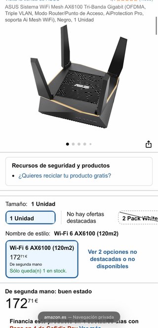 Sistema WiFi Mesh ASUS AX6100 Tri-Banda