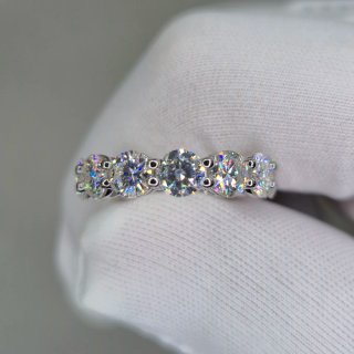 Anillo Eternity Moissanitas 5mm Plata