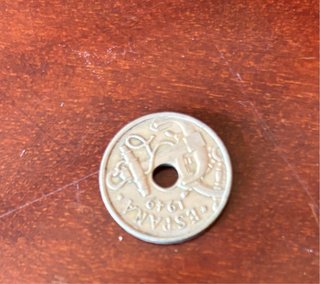 Lote 10 monedas 50 céntimos 1949 con agujero