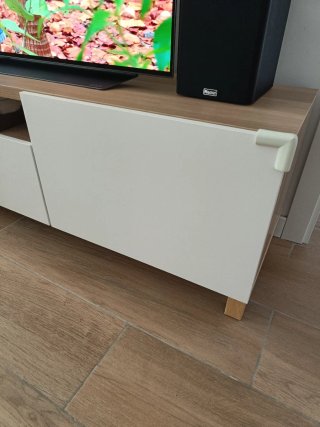 Mueble TV madera y blanco