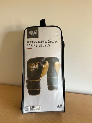 Guantes Boxeo Everlast Powerlock Negros/Dorados