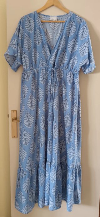 Vestido maxi bohemio azul