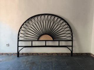 Cabecero elegante de mimbre y ratán 1,5m pintado e