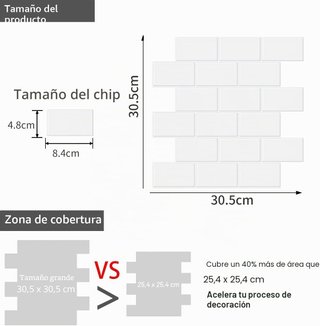 Lote 20 Azulejos Adhesivos 3D WoStick Blanco