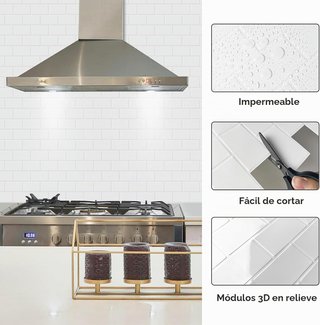 Lote 20 Azulejos Adhesivos 3D WoStick Blanco
