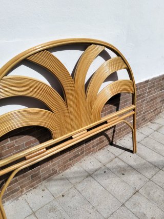 Cabecero de mimbre estilo abanico
