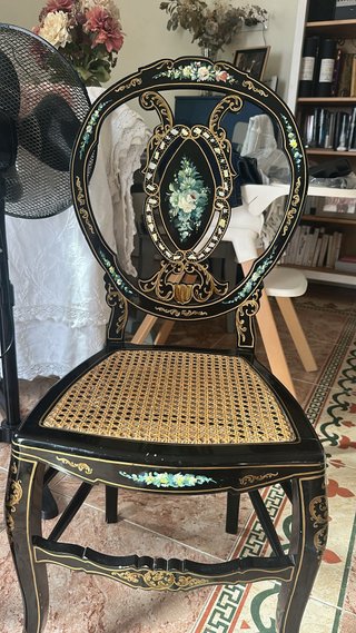 Sillas Antiguas Nácar y Rattan