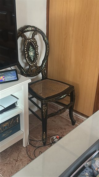Sillas Antiguas Nácar y Rattan