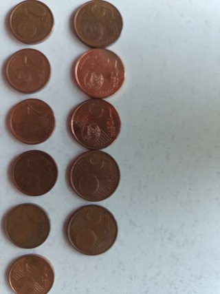 16 monete 1/2/5 centesimi per collezionisti