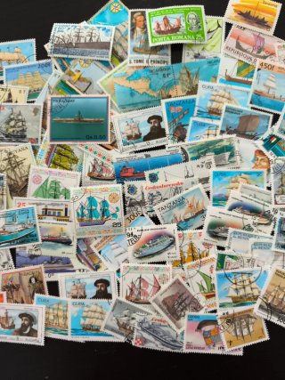 90 sellos de barcos