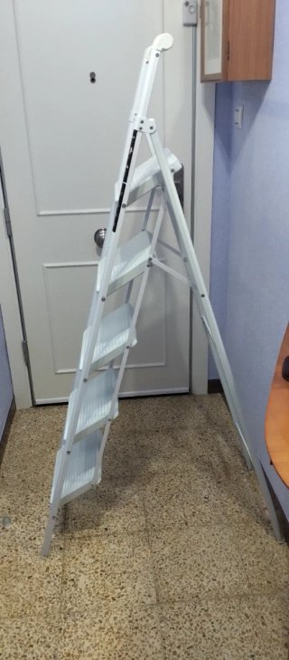 Escalera 5 peldaños acero lacado