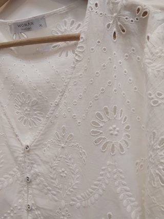 Blusa Blanca de Bordado Suizo Woman El Corte Inglé