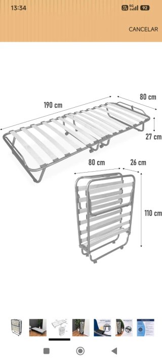 Cama Plegable con Colchón