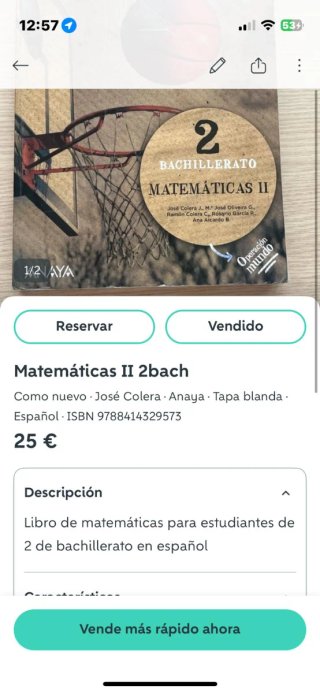 Libro de matemáticas de 2 Bachiller en español