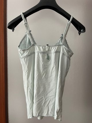 Top Sisi M verde acqua pizzo