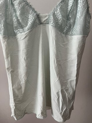 Top Sisi M verde acqua pizzo