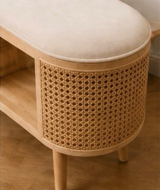 Banco zapatero madera y ratán- Maison du Monde