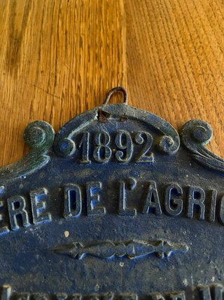 Placa antigua Ministerio Agricultura 1892