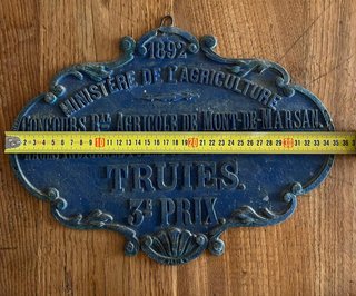 Placa antigua Ministerio Agricultura 1892