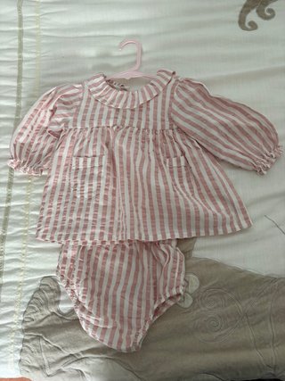 Conjunto bebé niña rayas rosa