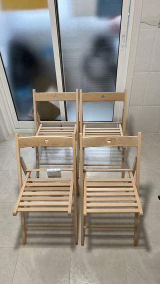 4 Sillas Plegables Madera IKEA