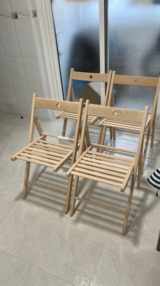 4 Sillas Plegables Madera IKEA